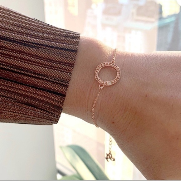 NWT Adore Rose Gold Plated Organic Circle Bracelet - Picture 1 of 5